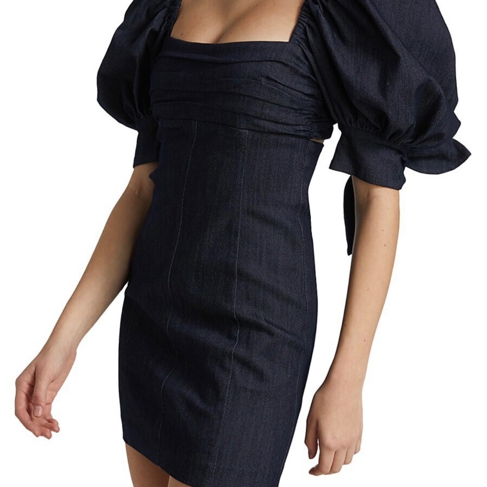 Cinq a Sept Lexy puff sleeve mini dress - Indigo - Picture 2 of 10